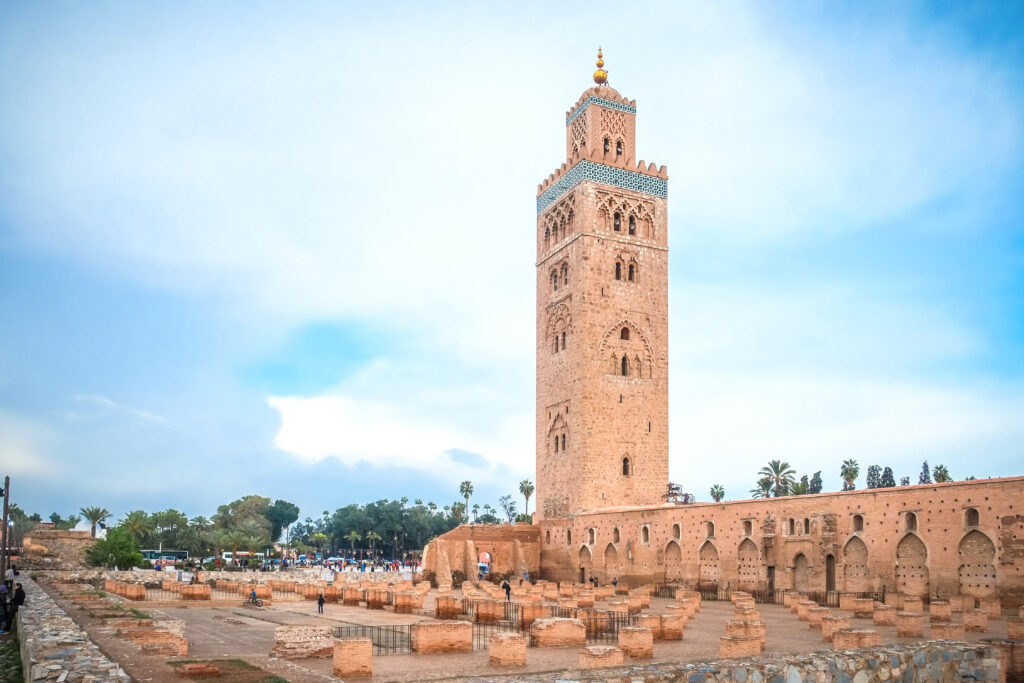 A view of the Koutoubia Mosque. Marrakesh, Morocco.